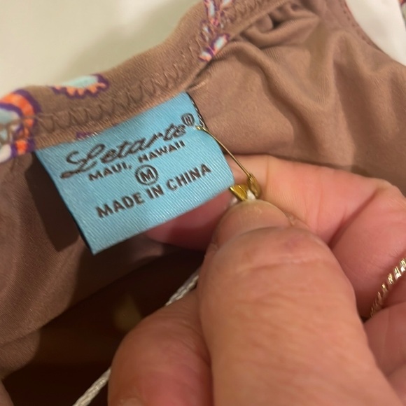 Letarte Floral Printed Crossover Swim Top - Picture 8 of 10